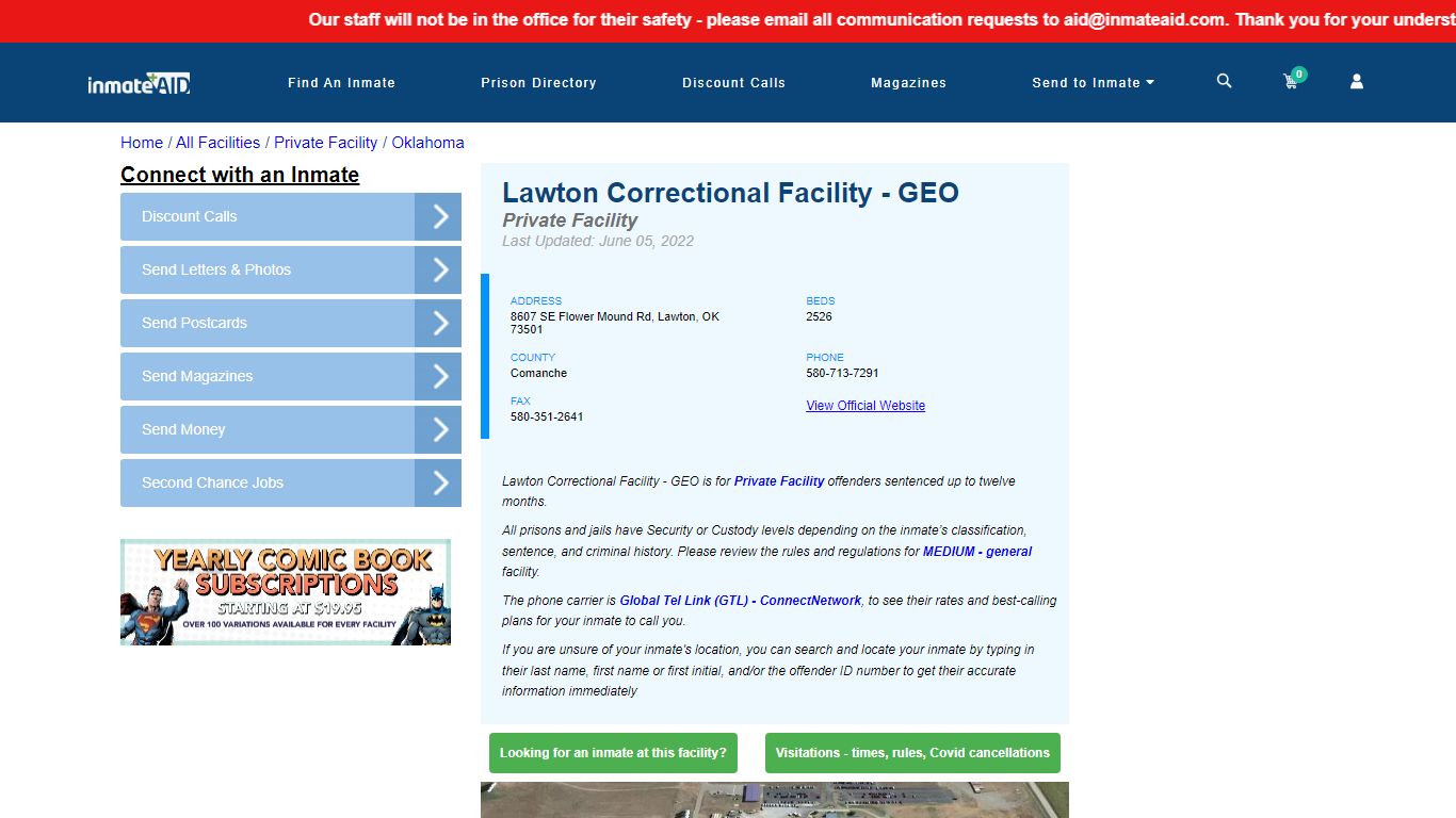 Lawton Correctional Facility - GEO - Inmate Search ...