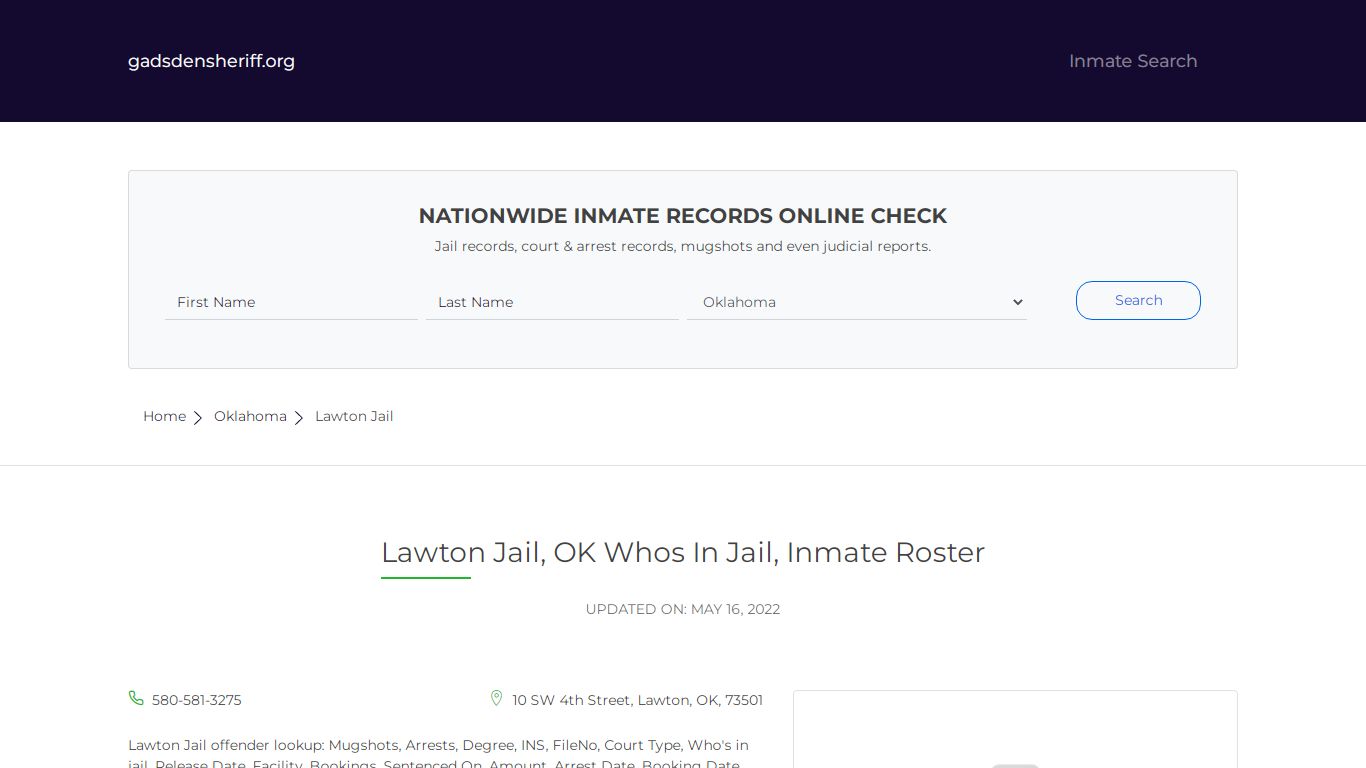 Lawton Jail, OK Inmate Roster, Whos In Jail