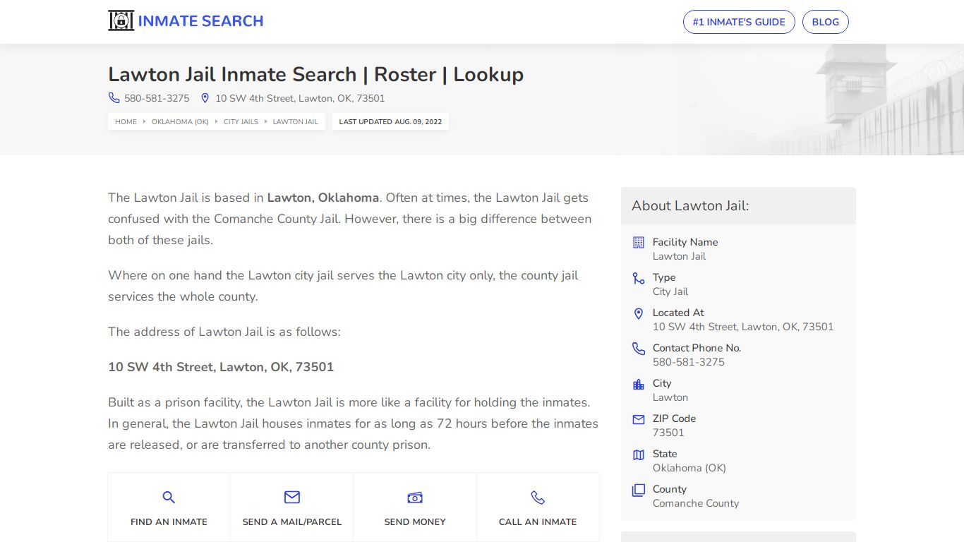 Lawton Jail Inmate Search | Roster | Lookup