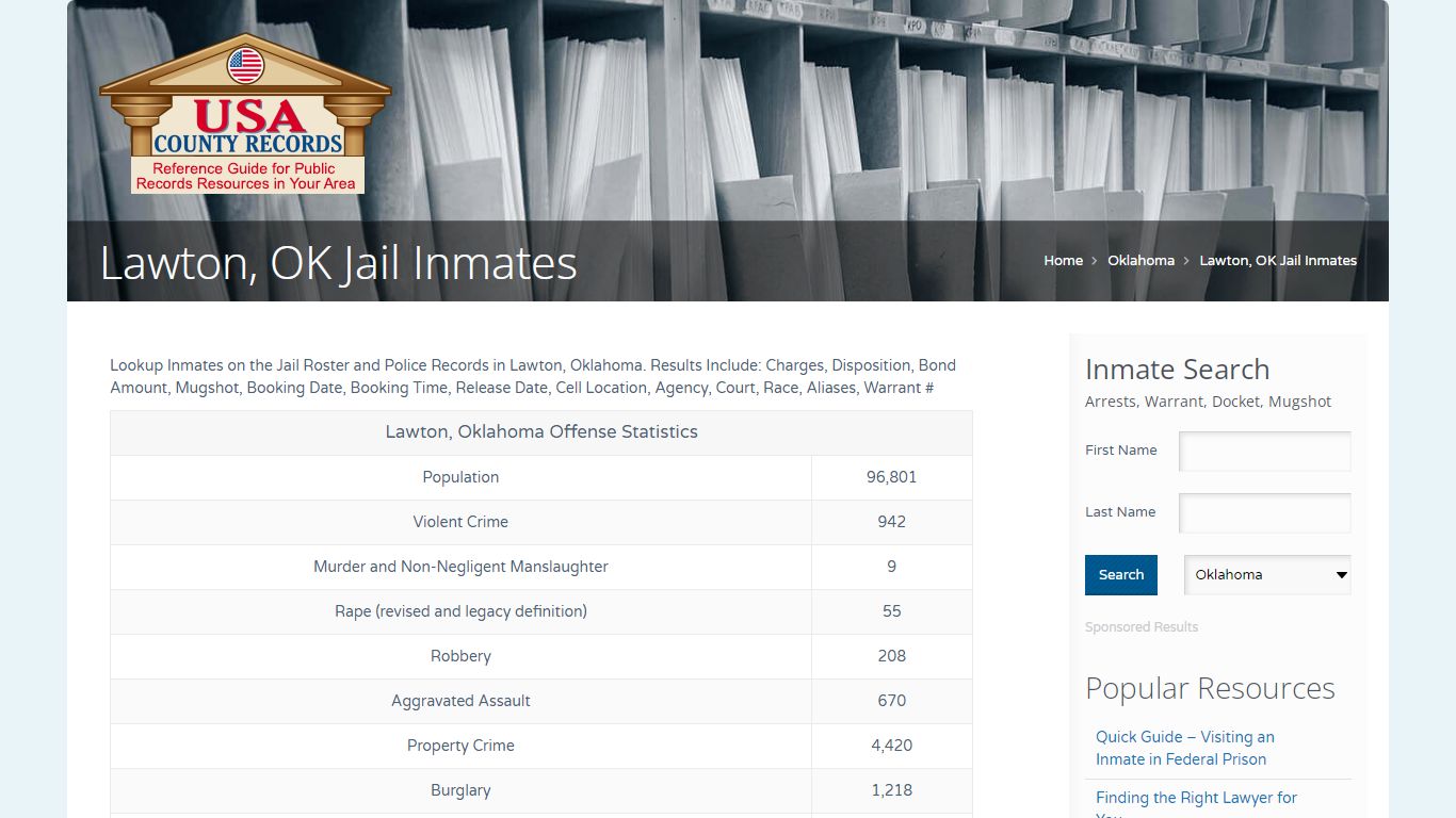 Lawton, OK Jail Inmates | Name Search